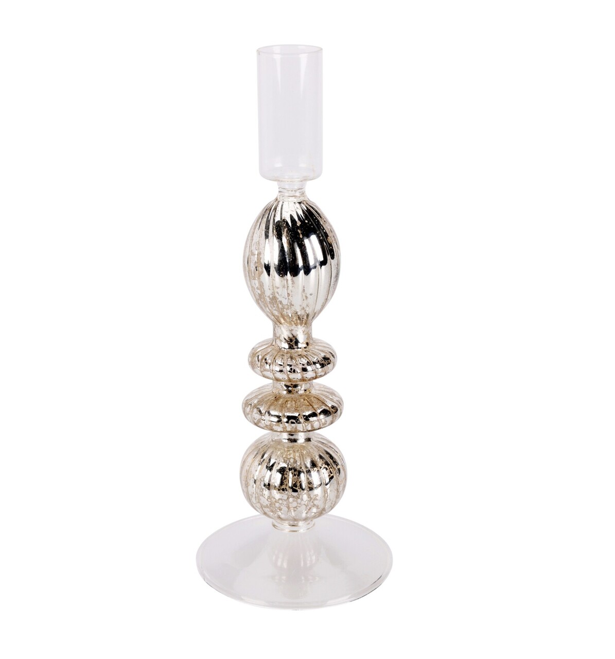 Suport lumanare Antique Finish v2, Excellent Houseware, 9x21 cm, sticla, auriu - imagine 3
